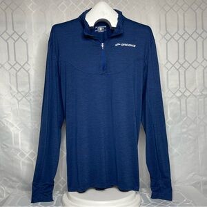 Brooks Equilibrium Dash Men’s 1/2 Zip Blue Space Dye Pullover Size XL